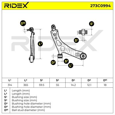 Querlenker RIDEX 273C0994 273C0994 - foto 5