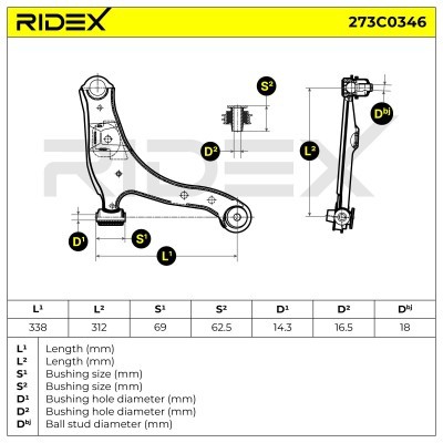 Querlenker RIDEX 273C0346 273C0346 - foto 13
