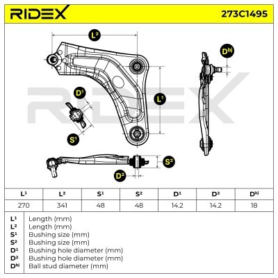 Querlenker RIDEX 273C1495 273C1495 - foto 5