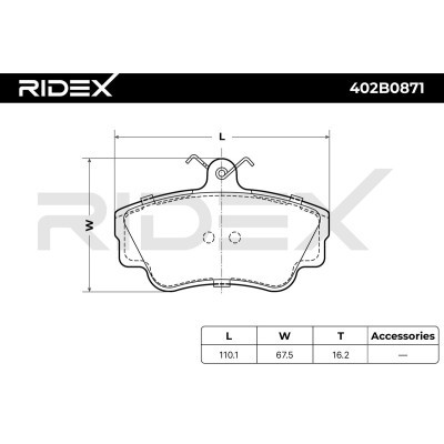 Bremsbeläge Satz RIDEX 402B0871 402B0871 - foto 7