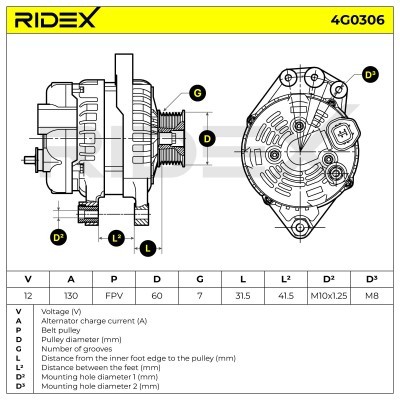 Generator RIDEX 4G0306 4G0306 - foto 7