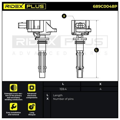 Zündspule RIDEX 689C0048P 689C0048P - foto 9