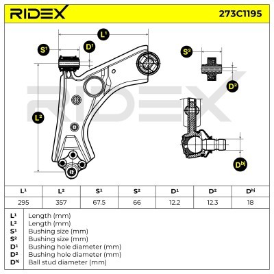 Querlenker RIDEX 273C1195 273C1195 - foto 6