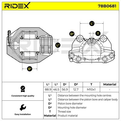 Bremssattel RIDEX 78B0681 78B0681 - foto 6