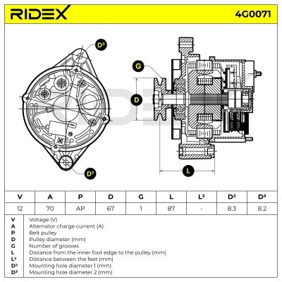 Generator RIDEX 4G0071 4G0071 - foto 10