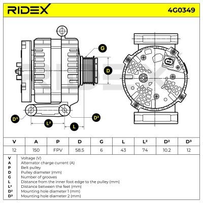 Generator RIDEX 4G0349 4G0349 - foto 5