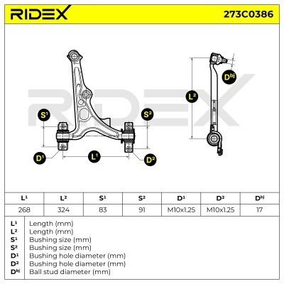 Querlenker RIDEX 273C0386 273C0386 - foto 4