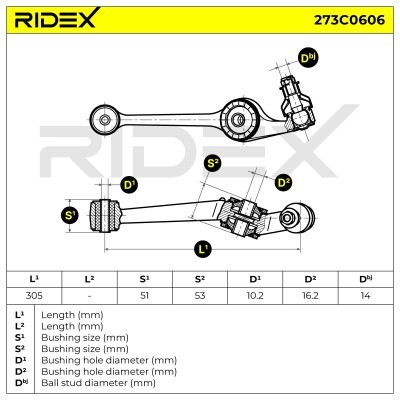 Querlenker RIDEX 273C0606 273C0606 - foto 5