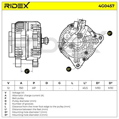Generator RIDEX 4G0457 4G0457 - foto 5