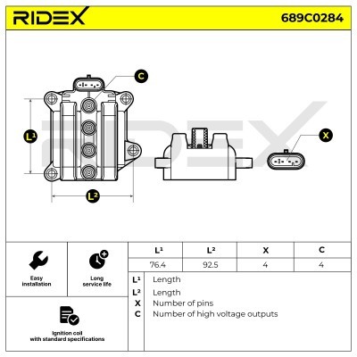 Zündspule RIDEX 689C0284 689C0284 - foto 4