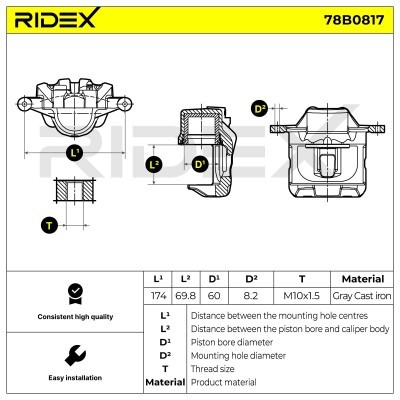 Bremssattel RIDEX 78B0817 78B0817 - foto 7