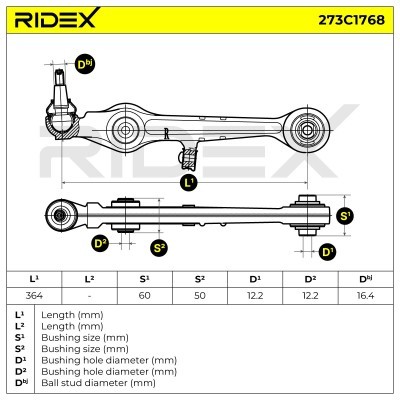 Querlenker RIDEX 273C1768 273C1768 - foto 5