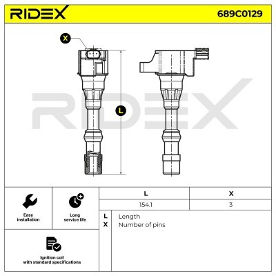 Zündspule RIDEX 689C0129 689C0129 - foto 3