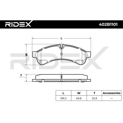 Bremsbeläge Satz RIDEX 402B1101 402B1101 - foto 6