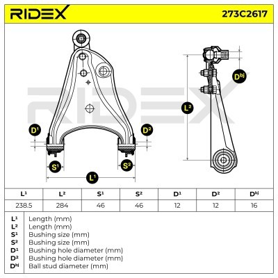 Querlenker RIDEX 273C2617 273C2617 - foto 7