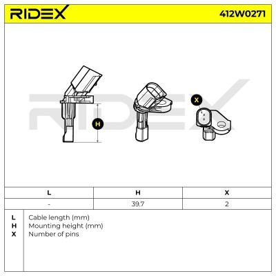 ABS Sensor RIDEX 412W0271 412W0271 - foto 6