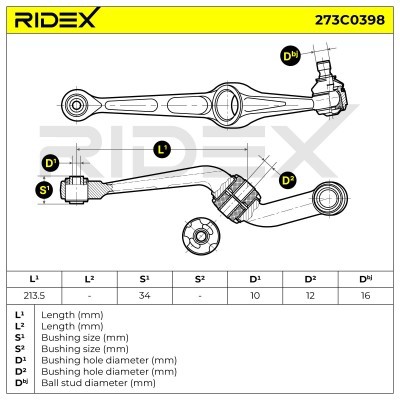 Querlenker RIDEX 273C0398 273C0398 - foto 6