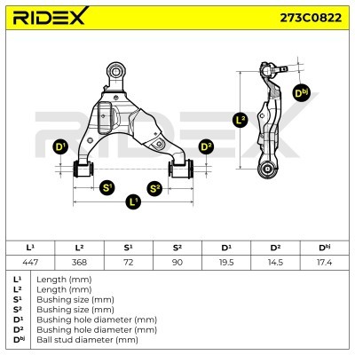 Querlenker RIDEX 273C0822 273C0822 - foto 6