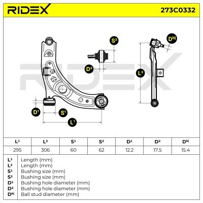 Querlenker RIDEX 273C0332 273C0332 - foto 5