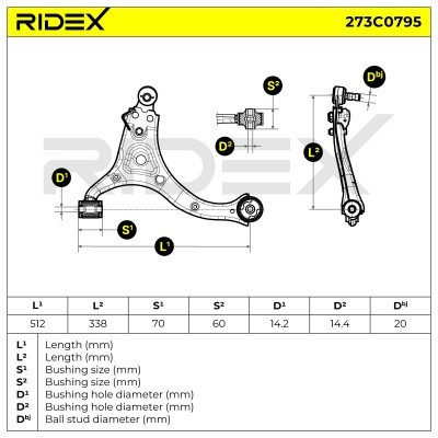 Querlenker RIDEX 273C0795 273C0795 - foto 6