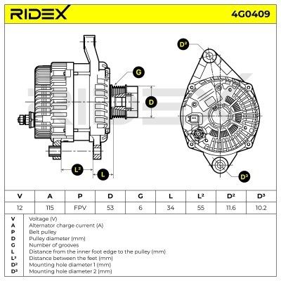 Generator RIDEX 4G0409 4G0409 - foto 5