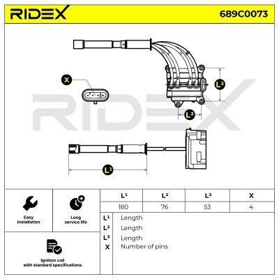 Zündspule RIDEX 689C0073 689C0073 - foto 7
