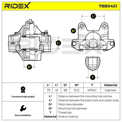 Bremssattel RIDEX 78B0451 78B0451 - foto 6