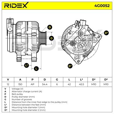 Generator RIDEX 4G0052 4G0052 - foto 5