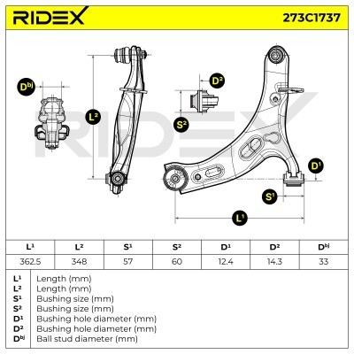 Querlenker RIDEX 273C1737 273C1737 - foto 5