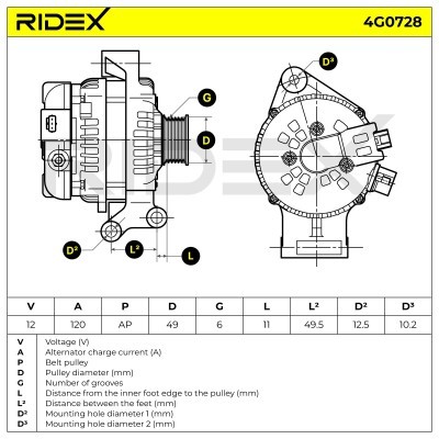 Generator RIDEX 4G0728 4G0728 - foto 7