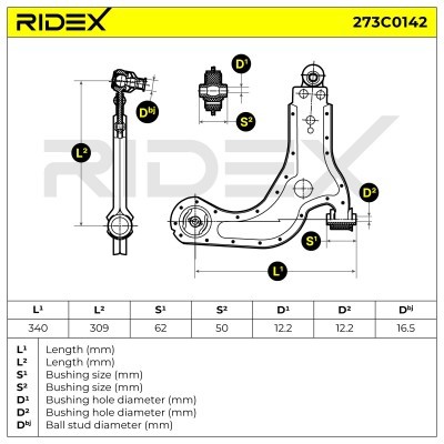Querlenker RIDEX 273C0142 273C0142 - foto 5