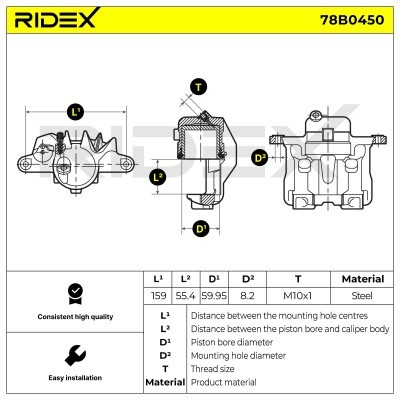 Bremssattel RIDEX 78B0450 78B0450 - foto 6