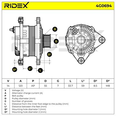 Generator RIDEX 4G0694 4G0694 - foto 5