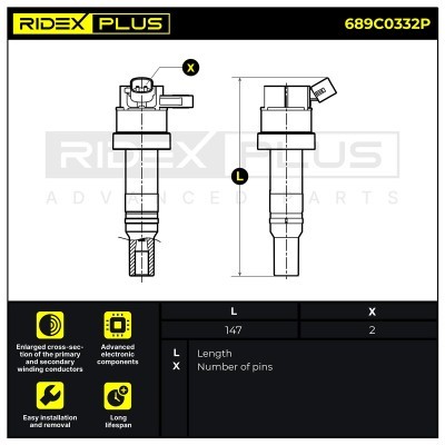 Zündspule RIDEX 689C0332P 689C0332P - foto 3