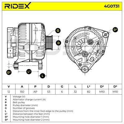 Generator RIDEX 4G0731 4G0731 - foto 5