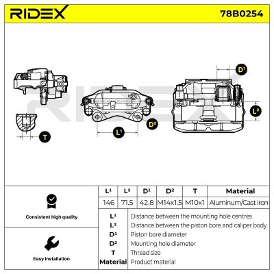 Bremssattel RIDEX 78B0254 78B0254 - foto 7