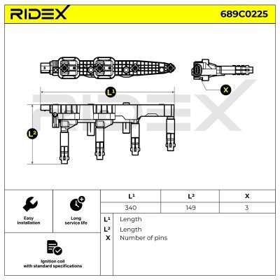 Zündspule RIDEX 689C0225 689C0225 - foto 4