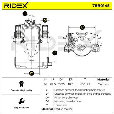 Bremssattel RIDEX 78B0145 78B0145 - foto 4