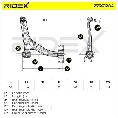 Querlenker RIDEX 273C1284 273C1284 - foto 7