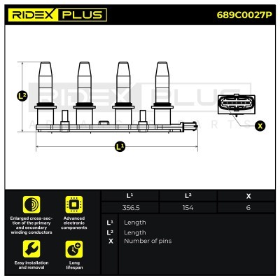 Zündspule RIDEX 689C0027P 689C0027P - foto 8