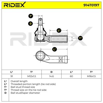 Spurstangenkopf RIDEX 914T0197 914T0197 - foto 5