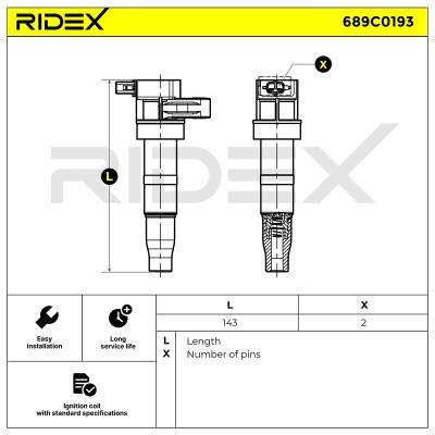 Zündspule RIDEX 689C0193 689C0193 - foto 4