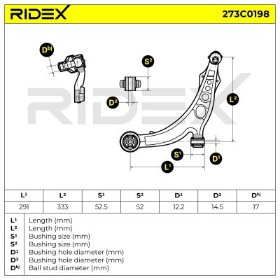 Querlenker RIDEX 273C0198 273C0198 - foto 8