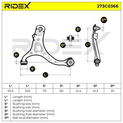 Querlenker RIDEX 273C0366 273C0366 - foto 4
