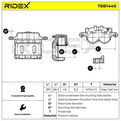 Bremssattel RIDEX 78B1440 78B1440 - foto 6