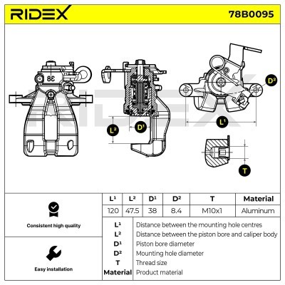 Bremssattel RIDEX 78B0095 78B0095 - foto 7