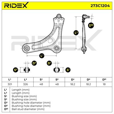 Querlenker RIDEX 273C1204 273C1204 - foto 5