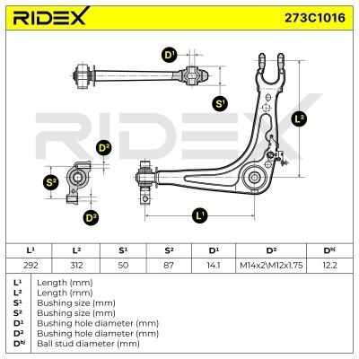 Querlenker RIDEX 273C1016 273C1016 - foto 6
