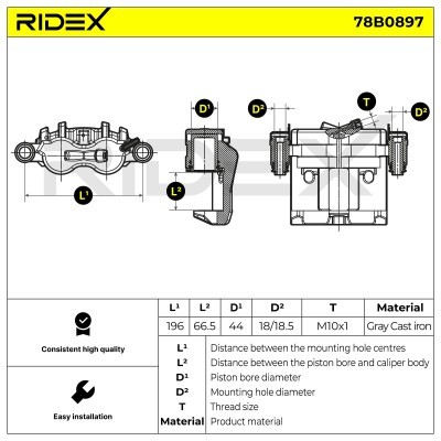 Bremssattel RIDEX 78B0897 78B0897 - foto 5