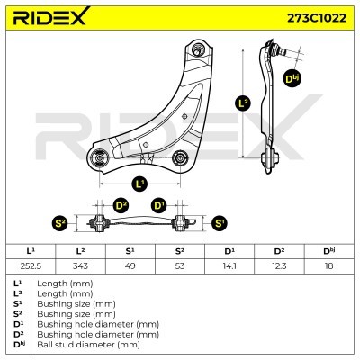 Querlenker RIDEX 273C1022 273C1022 - foto 5
